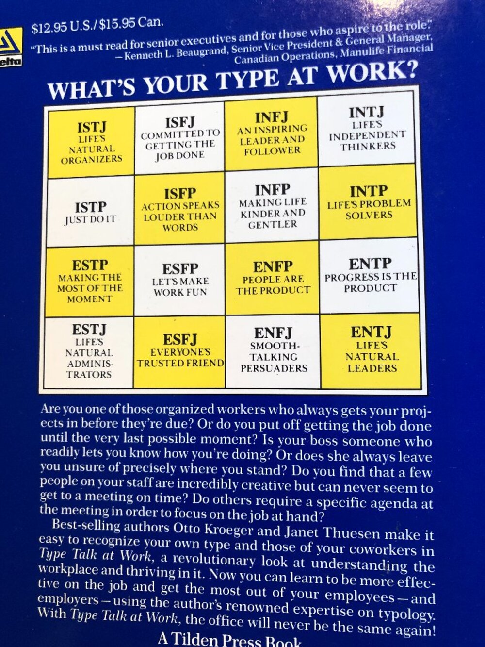 Type Talk at Work : How the 16 Personality Types Determine Your Success on the J